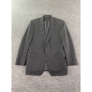 Canali Suit Jacket 46 L Black Wool Striped Luxury Premium Natural Comfort Italy